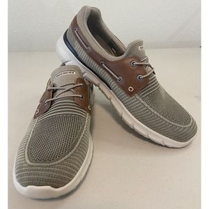 Skechers Mens Del Retto - Clean Slate Taupe Boat Shoes 13 Wide SN210237W